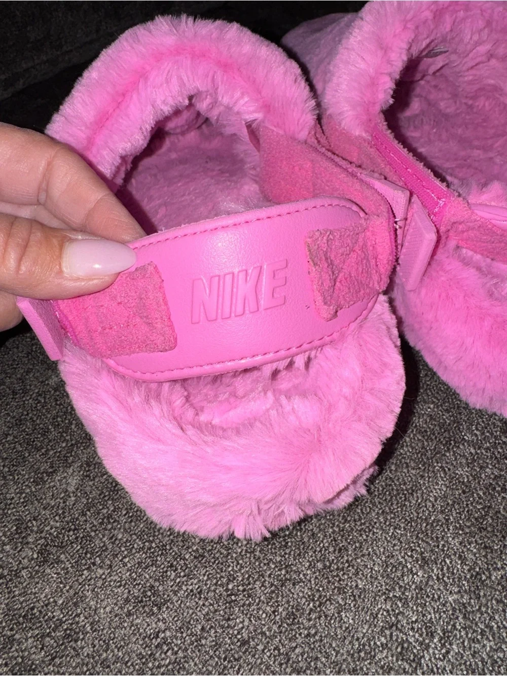 Nike Calm SE Plush Cozy Women's Pink Mules / Slip On Shoes size 11